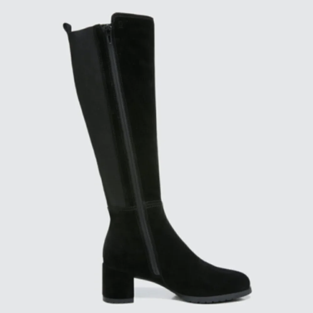 NATURALIZER Brent High Shaft Boots Women's Shoes In Black Suede